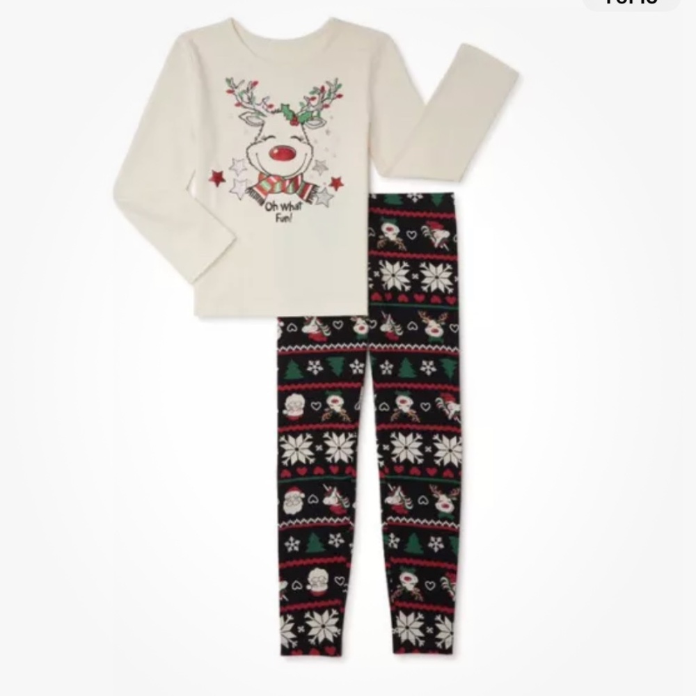 Holiday Time Graphic T-Shirt and Leggings 2 PC Set Size XXL/2X/18 NEW